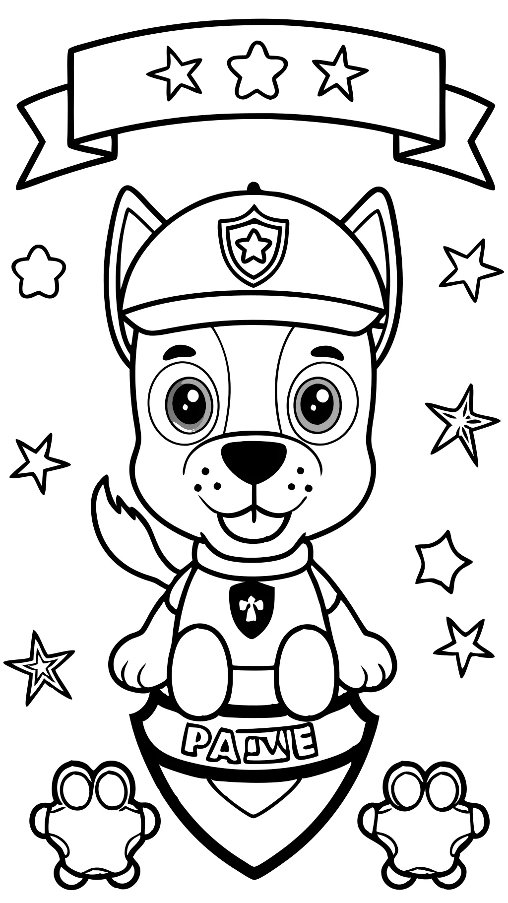 Páginas para colorear para colorear de Paw Patrol de tamaño completo para imprimir gratis